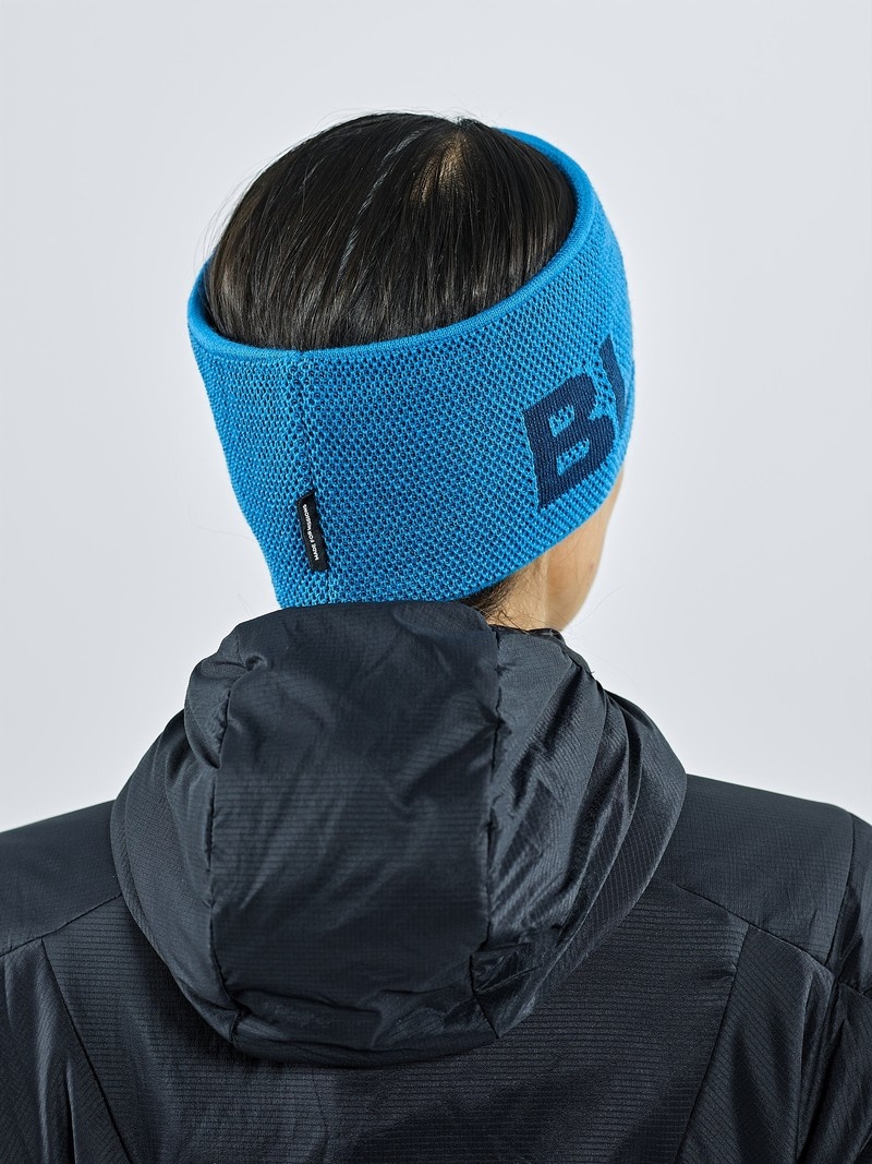 Blue Men's Black Yak Logo Knit Headband | SC7RO639