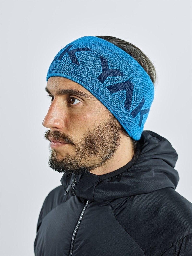 Blue Men's Black Yak Logo Knit Headband | SC7RO639