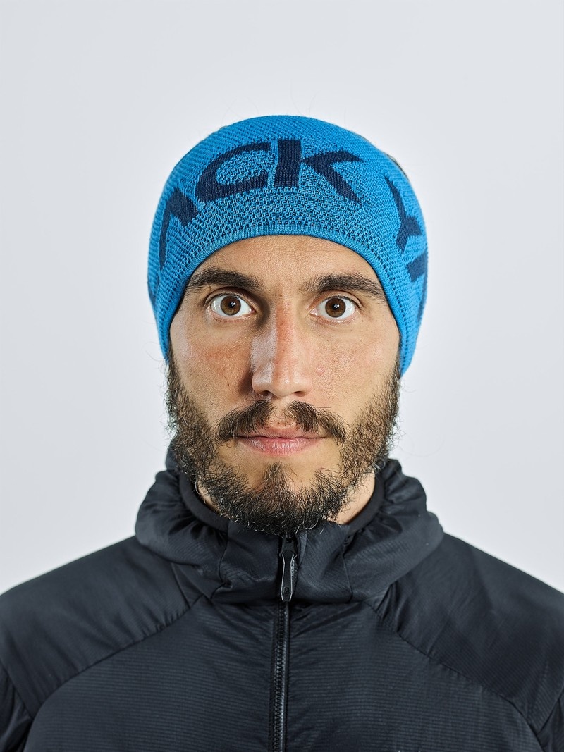 Blue Men\'s Black Yak Logo Knit Headband | SC7RO639