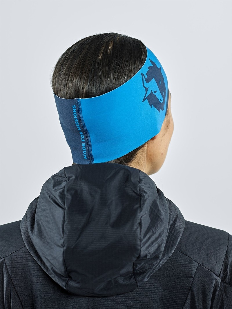 Blue Men's Black Yak Logo Performance Light Headband | LP1NI926