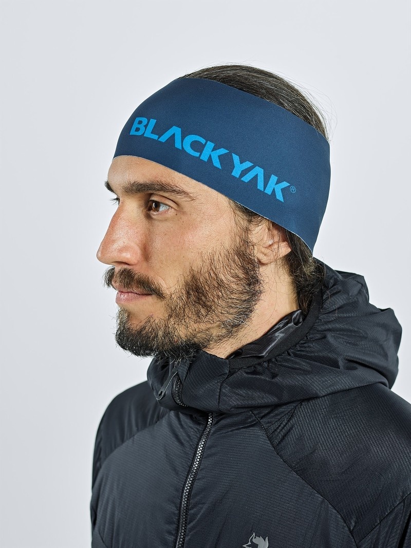 Blue Men's Black Yak Logo Performance Light Headband | LP1NI926