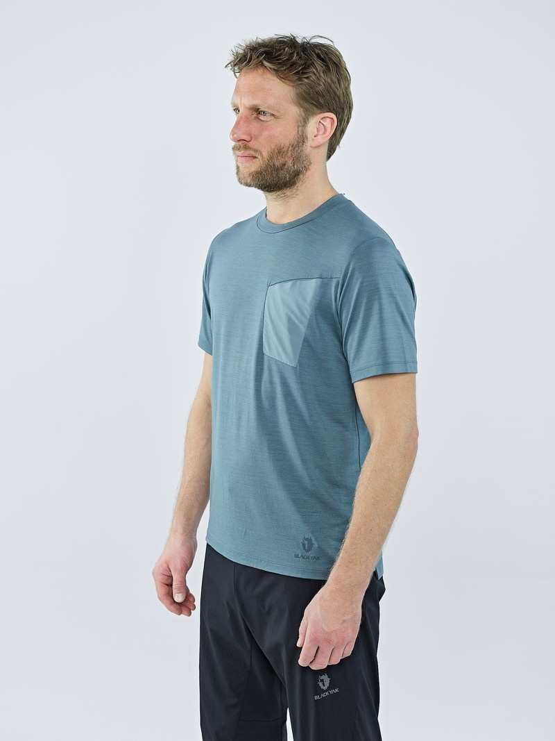 Blue Men's Black Yak Mewati Chest Pocket T Shirts | NV2LI928