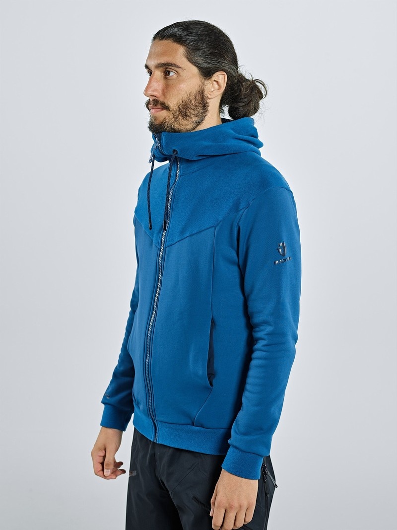 Blue Men's Black Yak Yakalo Full Zip Hoody Fleece | QU7AF695