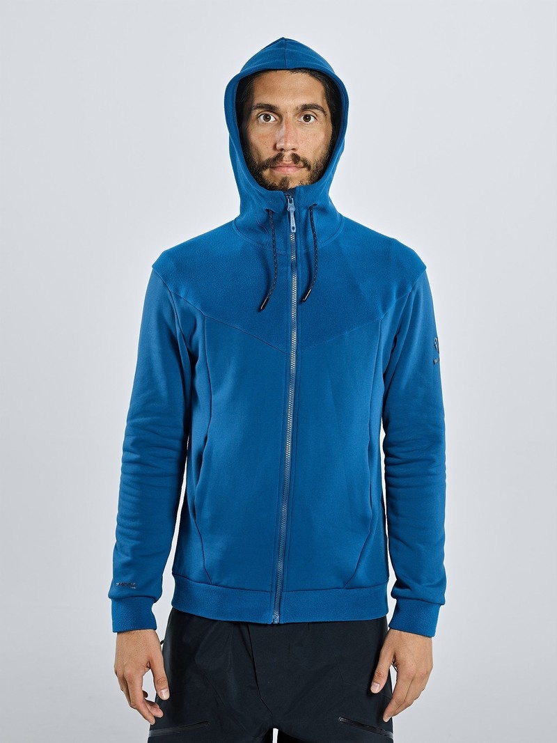 Blue Men's Black Yak Yakalo Full Zip Hoody Fleece | QU7AF695