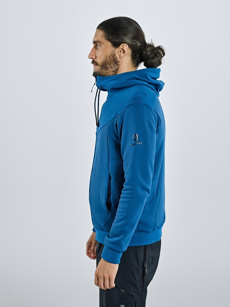 Blue Men's Black Yak Yakalo Full Zip Hoody Fleece | QU7AF695