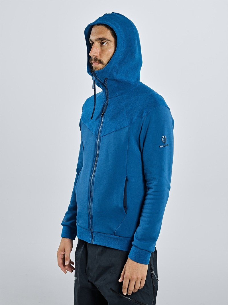 Blue Men's Black Yak Yakalo Full Zip Hoody Fleece | QU7AF695