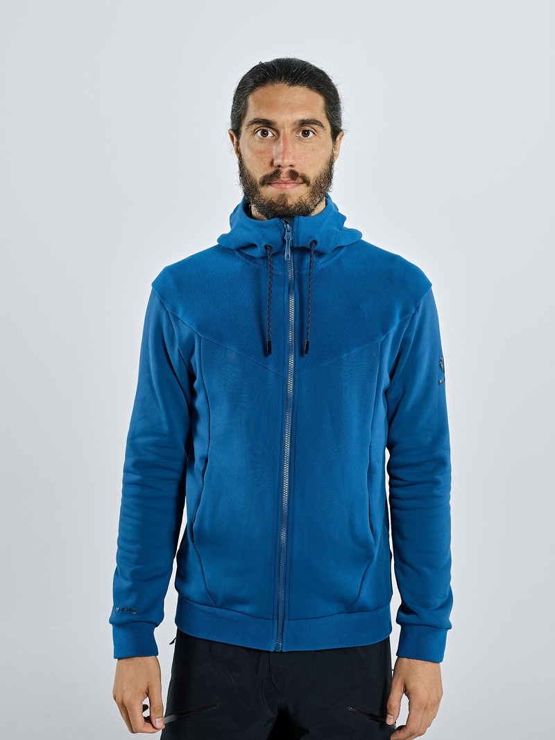 Blue Men\'s Black Yak Yakalo Full Zip Hoody Fleece | QU7AF695