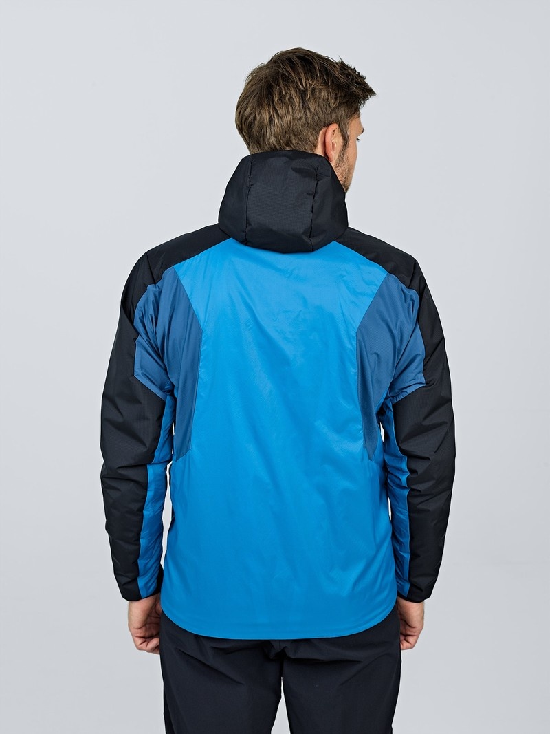 Blue Men's Black Yak Zubron Hooded Insulation Jackets | JF4PH550