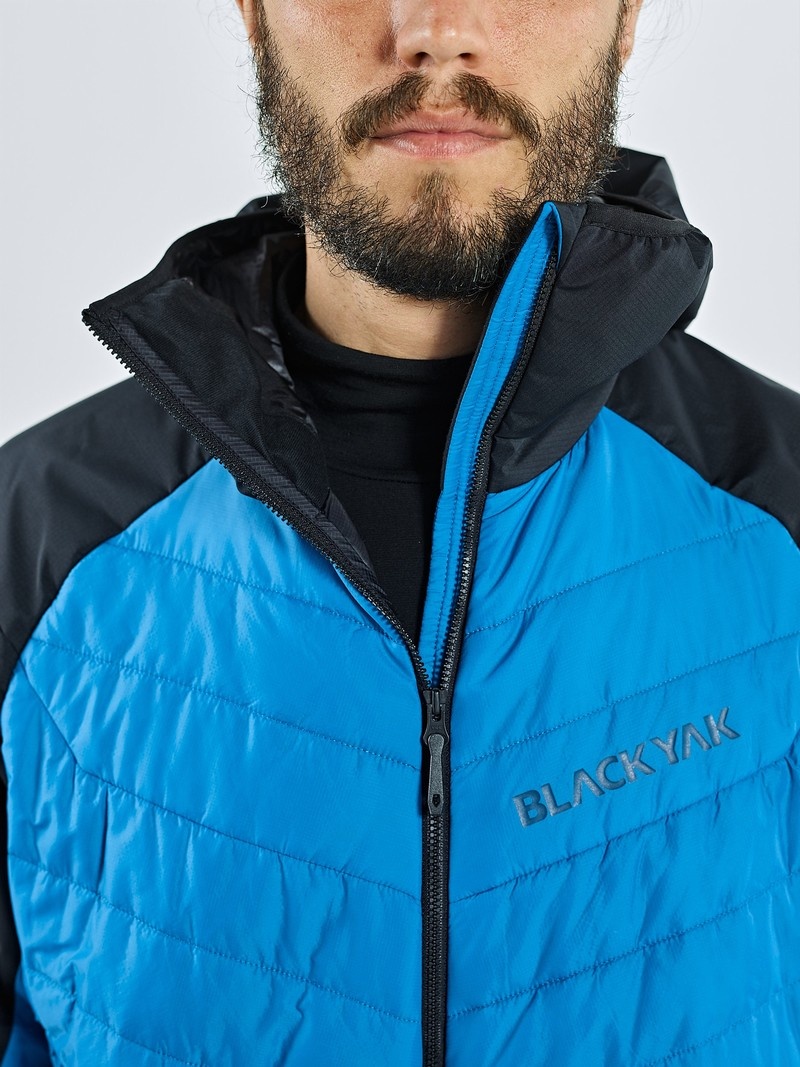 Blue Men's Black Yak Zubron Hooded Insulation Jackets | JF4PH550