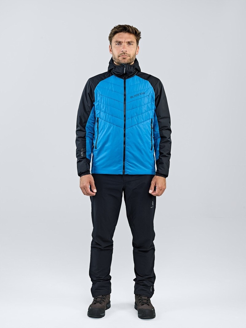 Blue Men's Black Yak Zubron Hooded Insulation Jackets | JF4PH550