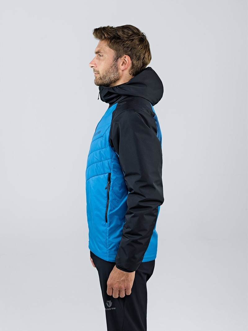 Blue Men's Black Yak Zubron Hooded Insulation Jackets | JF4PH550