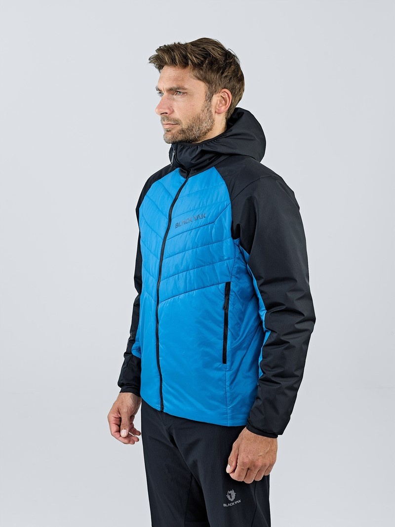 Blue Men's Black Yak Zubron Hooded Insulation Jackets | JF4PH550