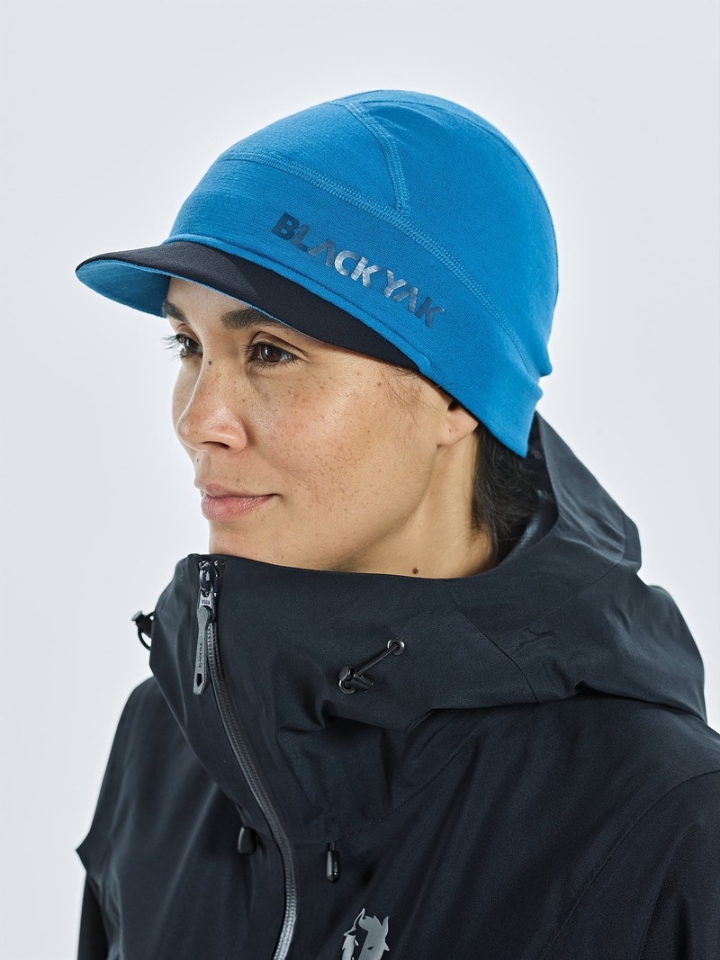 Blue Women's Black Yak Chago Fleece Visor Caps | UR6BA837