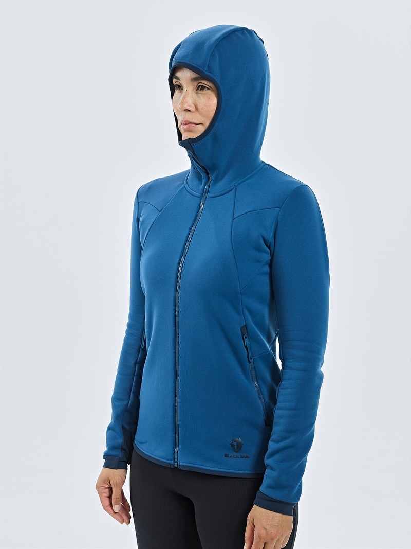 Blue Women's Black Yak Kuksay Full Zip Hoody Fleece | LG3AU695