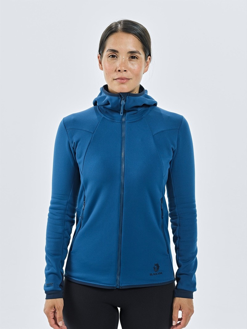 Blue Women's Black Yak Kuksay Full Zip Hoody Fleece | LG3AU695