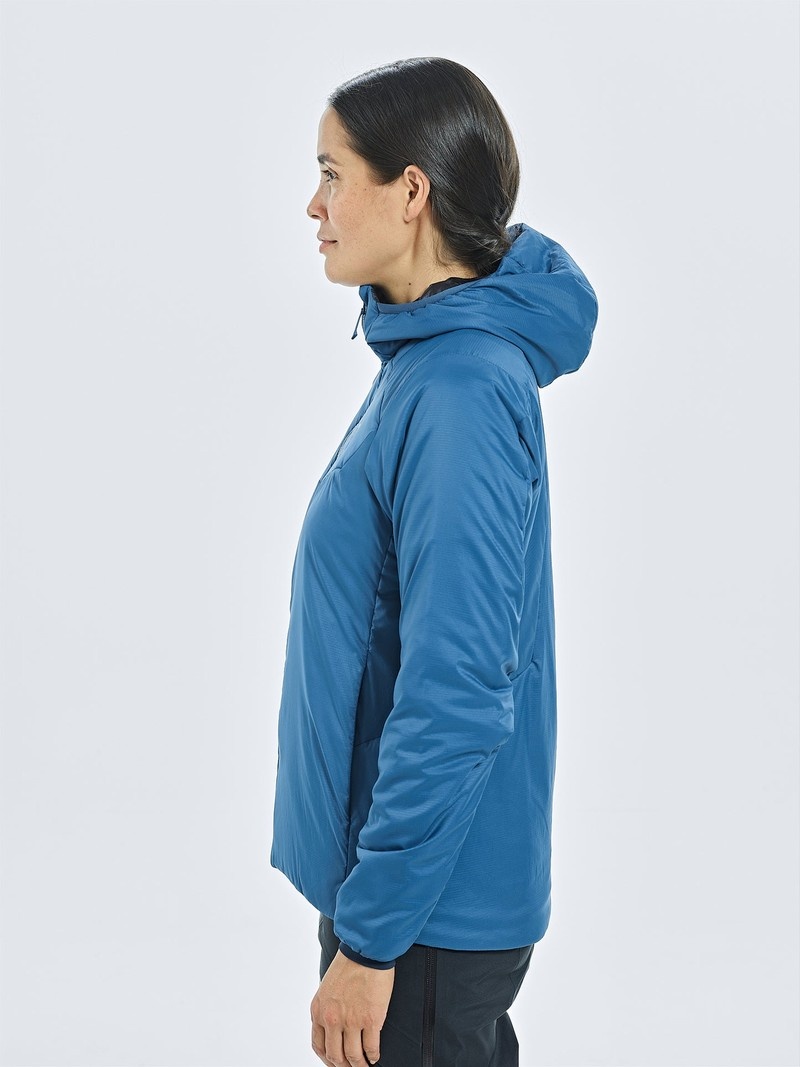 Blue Women's Black Yak Langar Hooded Insulation Jackets | RX7XO053