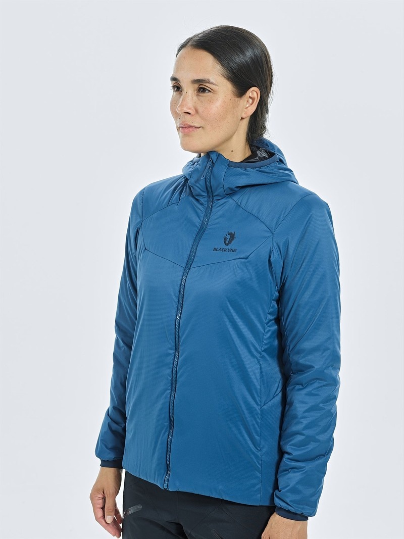 Blue Women's Black Yak Langar Hooded Insulation Jackets | RX7XO053