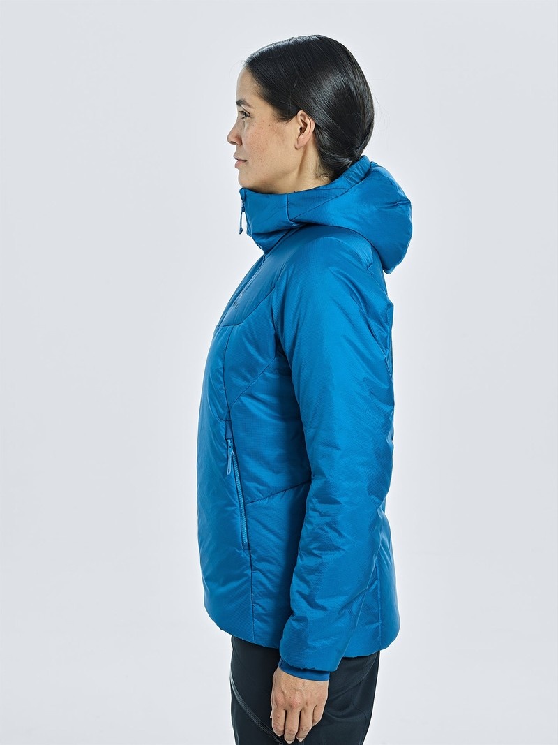 Blue Women's Black Yak Latok Hooded Insulation Jackets | YG6SW178