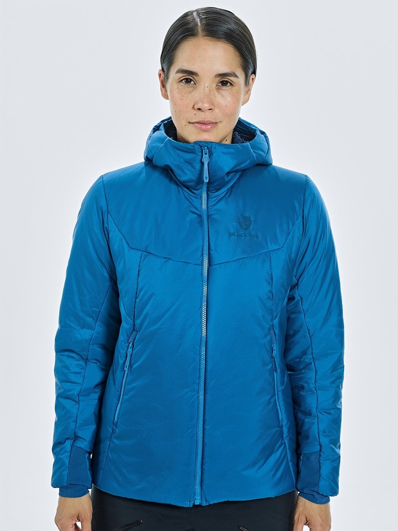 Blue Women\'s Black Yak Latok Hooded Insulation Jackets | YG6SW178