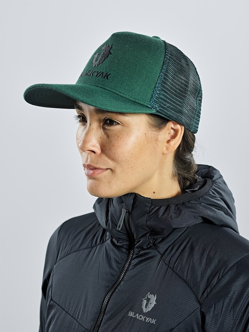 Green Women's Black Yak Logo Classic Trucker Caps | TB5AV562