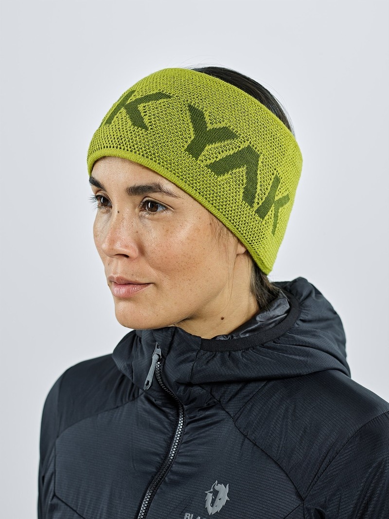 Green Women's Black Yak Logo Knit Headband | VE0DU160