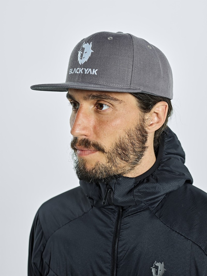 Grey Men's Black Yak Logo Caps | OM1VO379