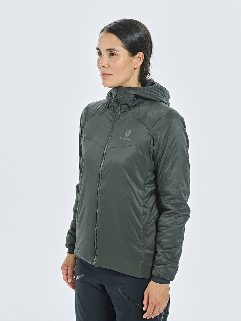 Grey Women's Black Yak Langar Hooded Insulation Jackets | KU5BO660