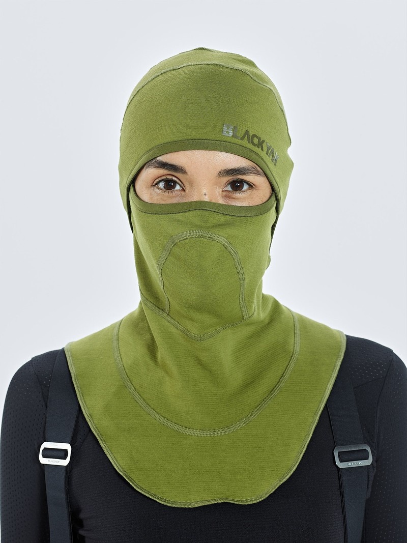 Olive Men\'s Black Yak Chago Fleece Balaclava | VA9AV356