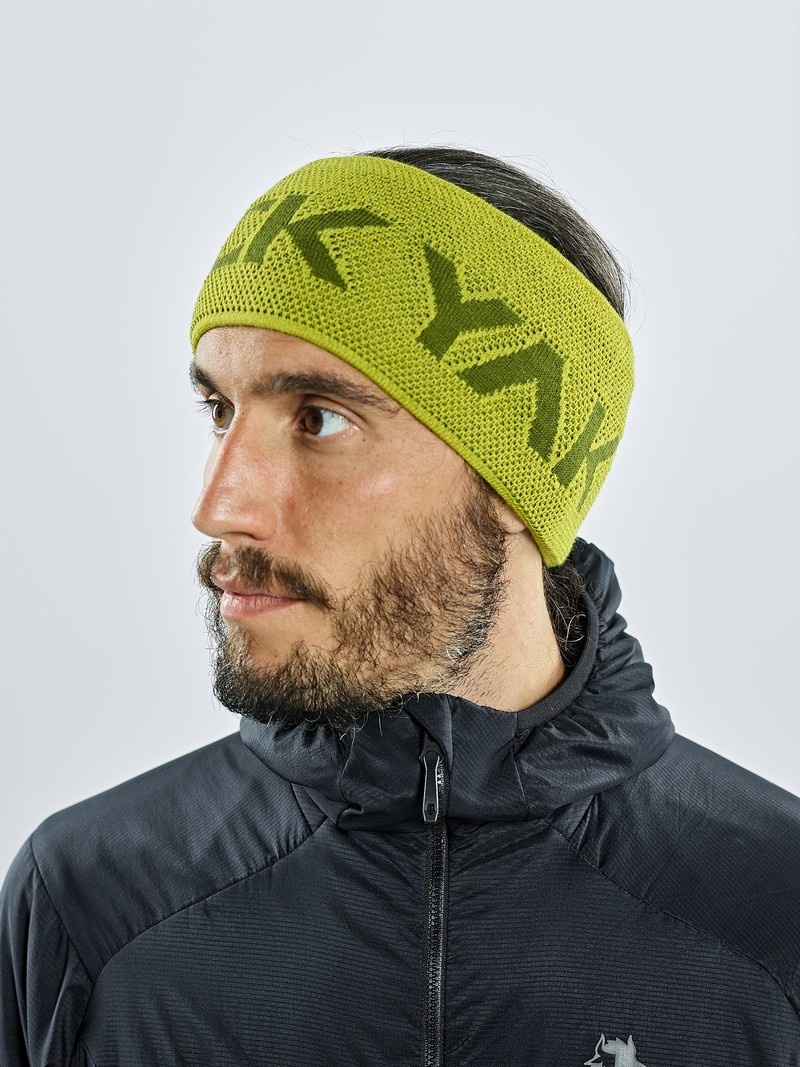 Olive Men's Black Yak Logo Knit Headband | CF3SS213