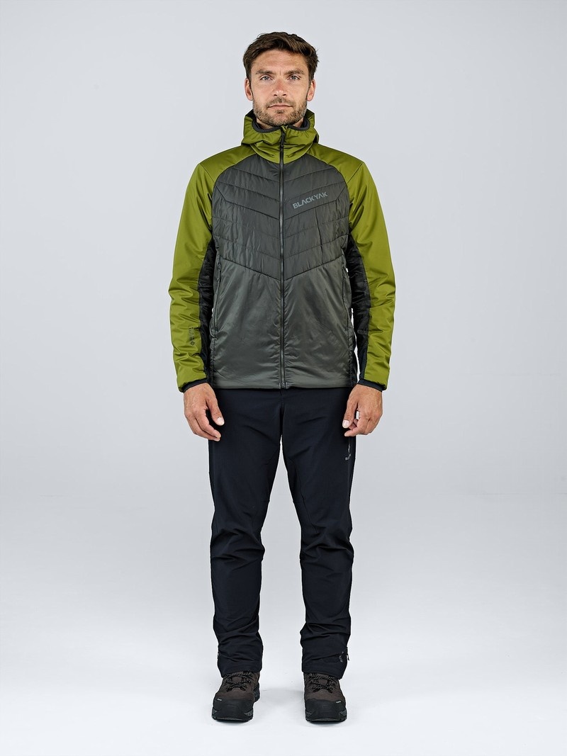 Olive Men's Black Yak Zubron Hooded Insulation Jackets | BW7FO112