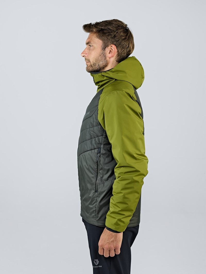 Olive Men's Black Yak Zubron Hooded Insulation Jackets | BW7FO112