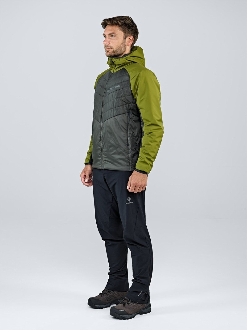 Olive Men's Black Yak Zubron Hooded Insulation Jackets | BW7FO112