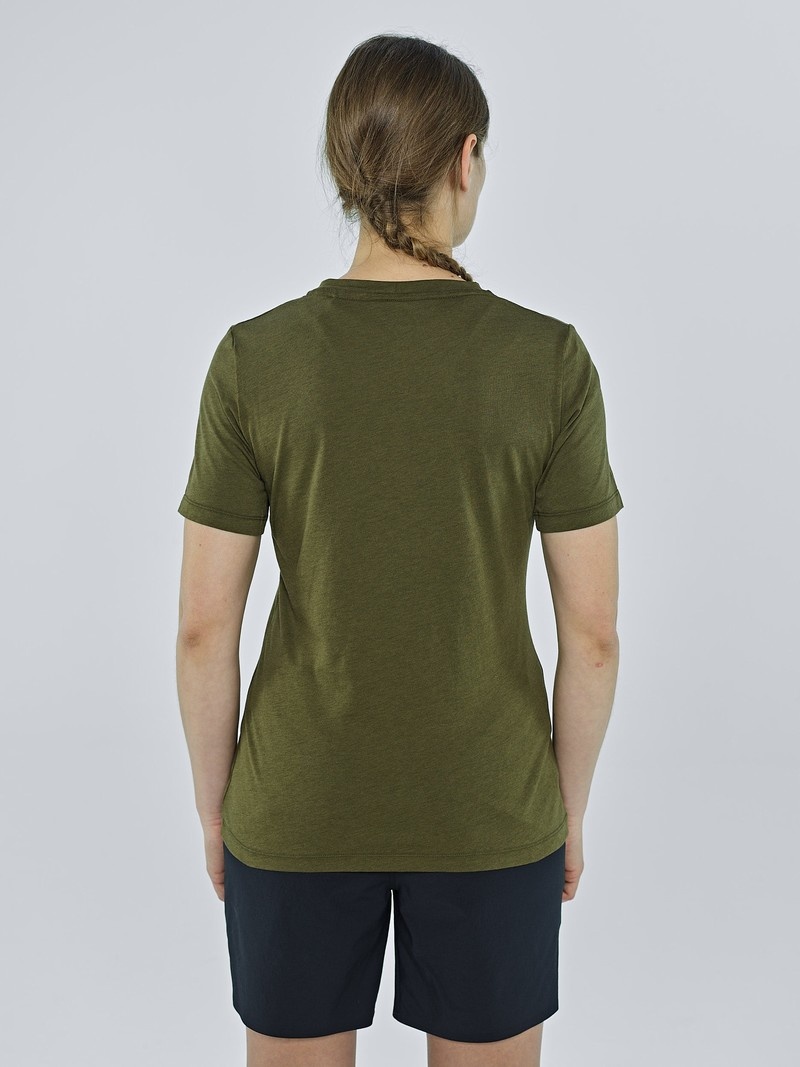 Olive Women's Black Yak Ramo Logo T Shirts | ZM1FS507