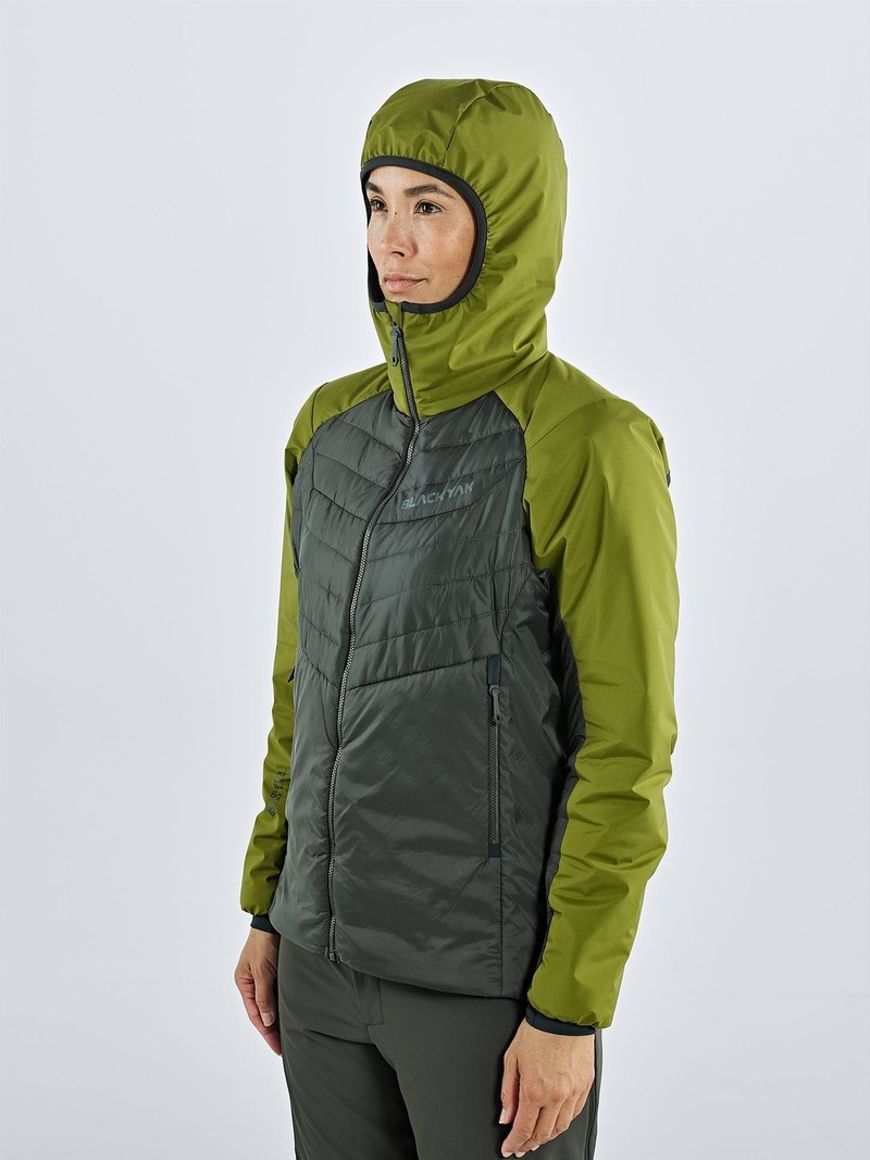 Olive Women's Black Yak Zubron Hooded Insulation Jackets | XL7JK715