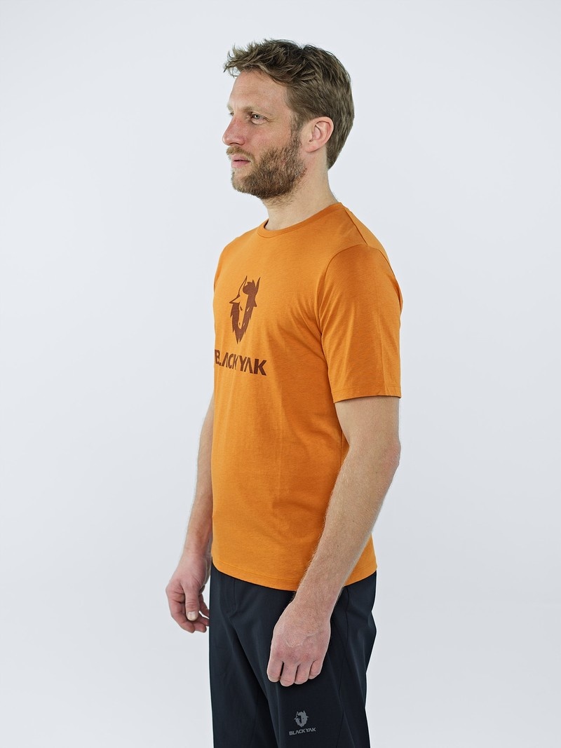 Orange Men's Black Yak Ramo Logo T Shirts | ZQ9UQ569