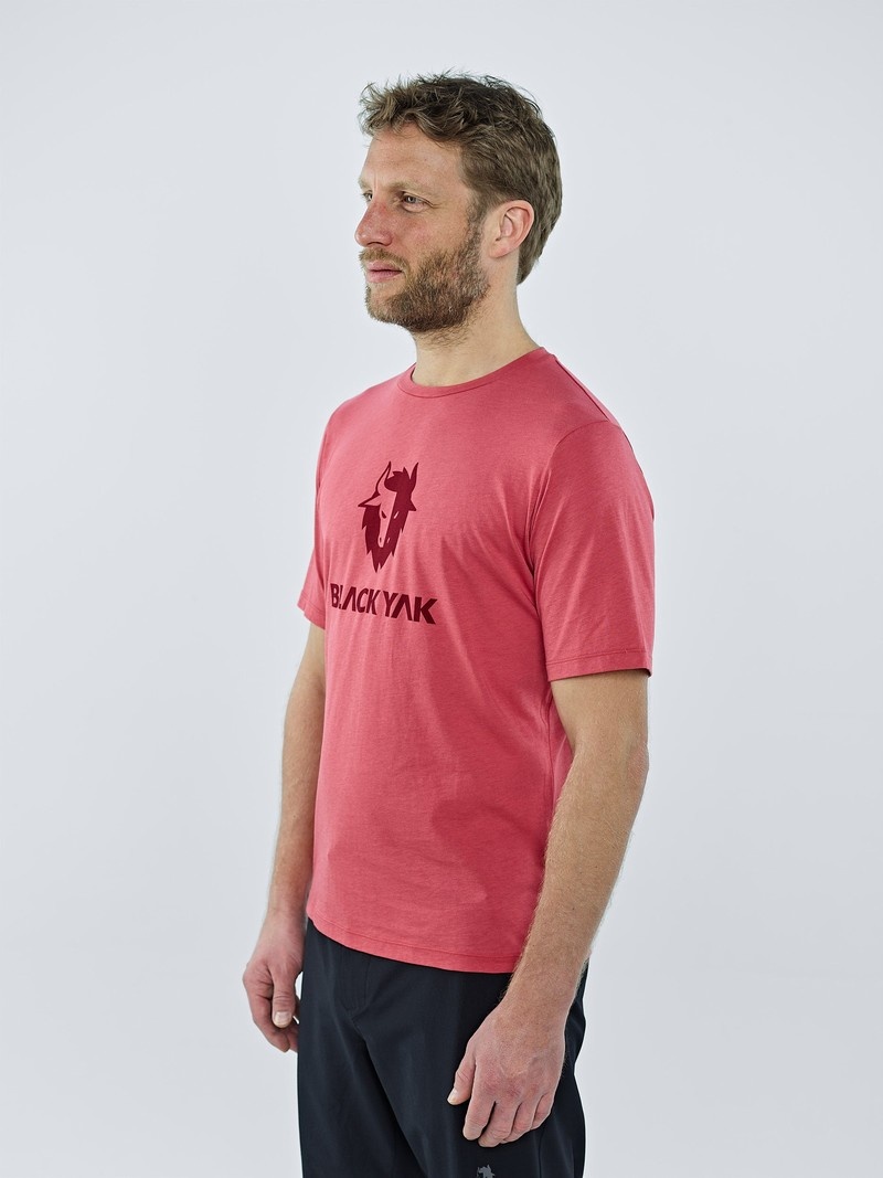 Pink Men's Black Yak Ramo Logo T Shirts | LR3JR105