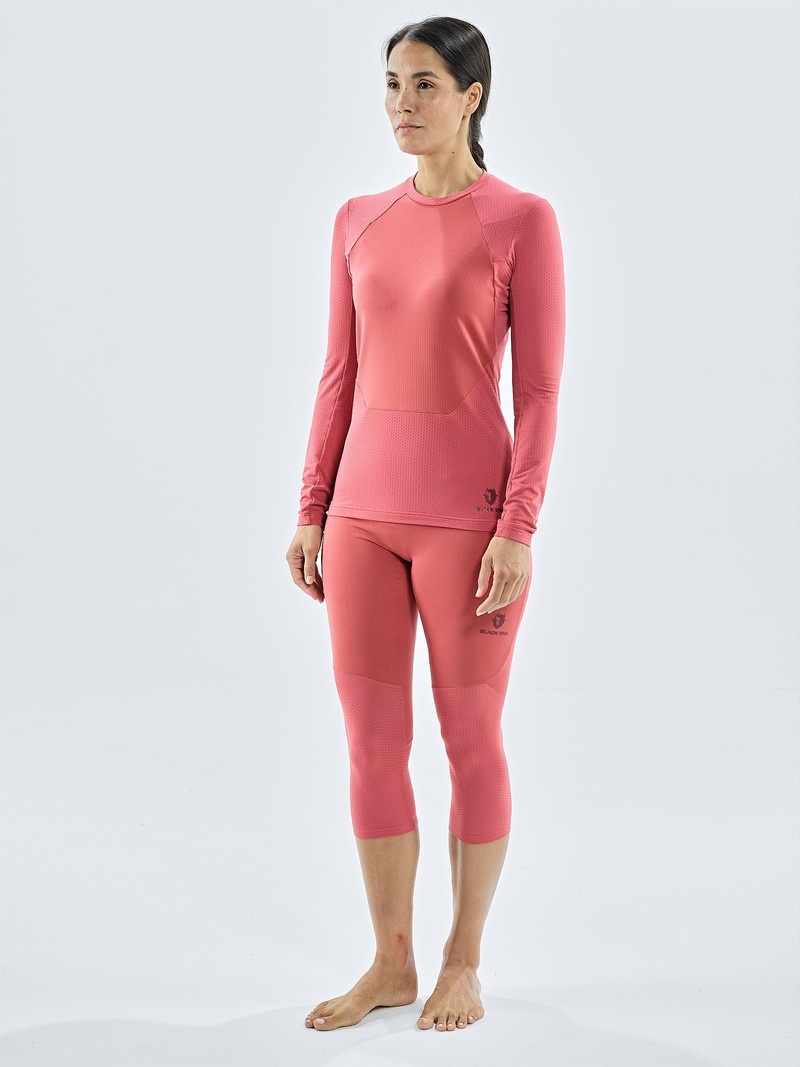 Pink Women's Black Yak Chamar Fleece Baselayer 3/4 Tight | YO3XG408