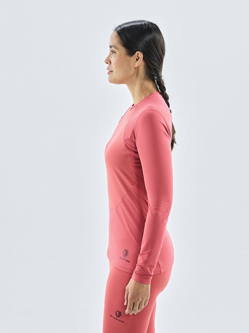 Pink Women's Black Yak Chamar Fleece Baselayer 3/4 Tight | YO3XG408