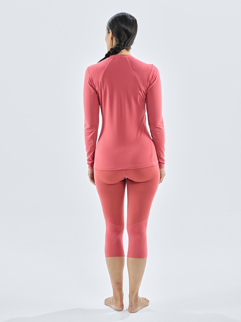 Pink Women's Black Yak Chamar Fleece Baselayer 3/4 Tight | YO3XG408