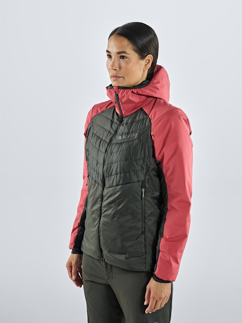 Pink Women's Black Yak Zubron Hooded Insulation Jackets | BI0TO279