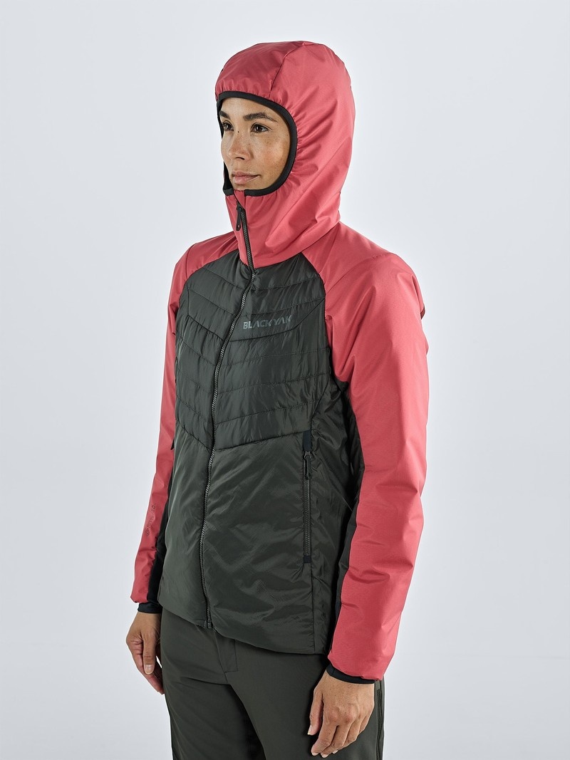 Pink Women's Black Yak Zubron Hooded Insulation Jackets | BI0TO279