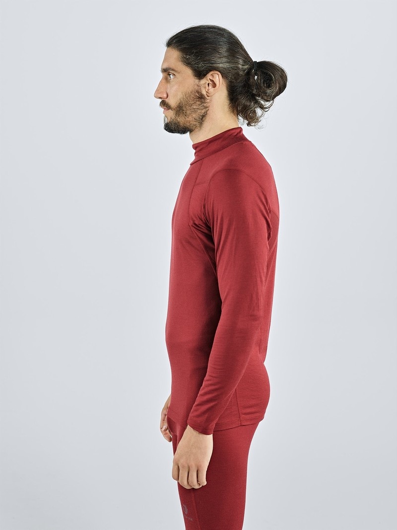 Red Men's Black Yak Gurla Merino Baselayer Long Sleeve | PM4HV619