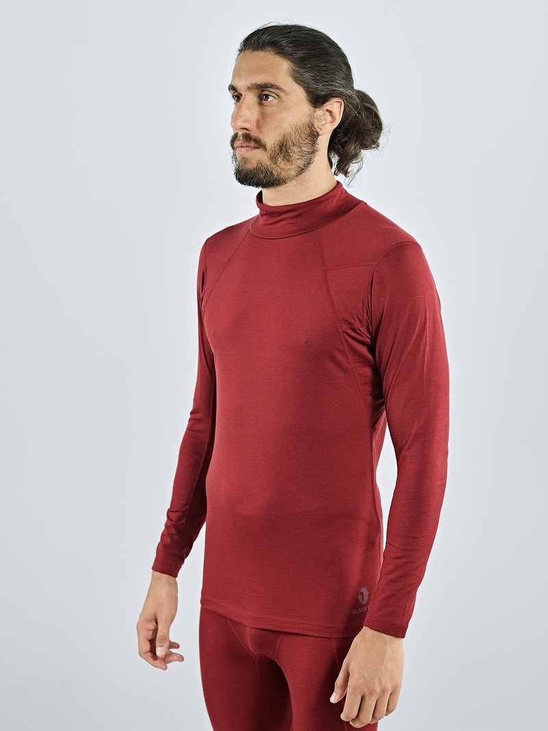 Red Men's Black Yak Gurla Merino Baselayer Long Sleeve | PM4HV619