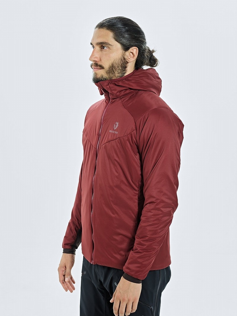 Red Men's Black Yak Langar Hooded Insulation Jackets | SD3XR868