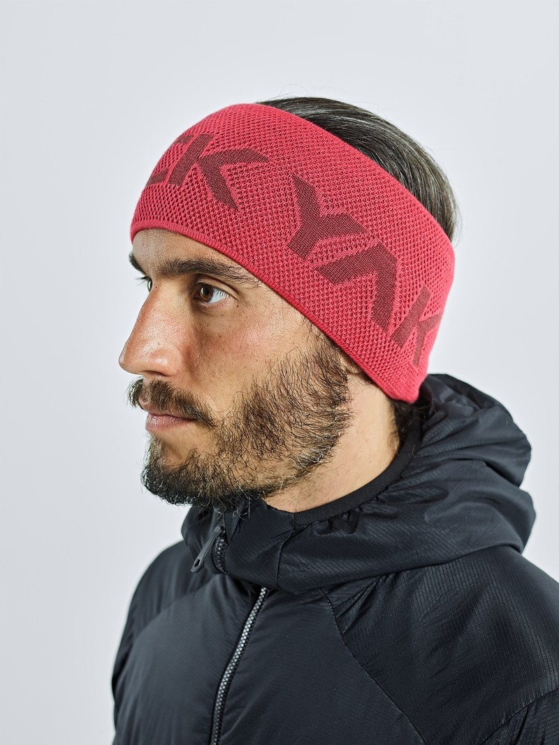 Red Men's Black Yak Logo Knit Headband | OC6QD676