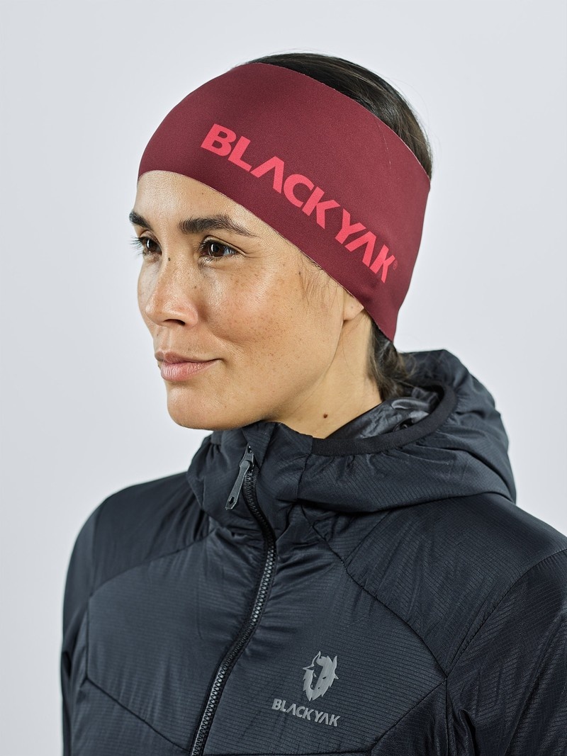 Red Men's Black Yak Logo Performance Light Headband | GV0XX305