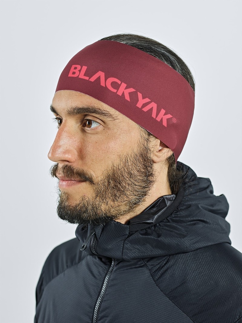 Red Men's Black Yak Logo Performance Light Headband | GV0XX305