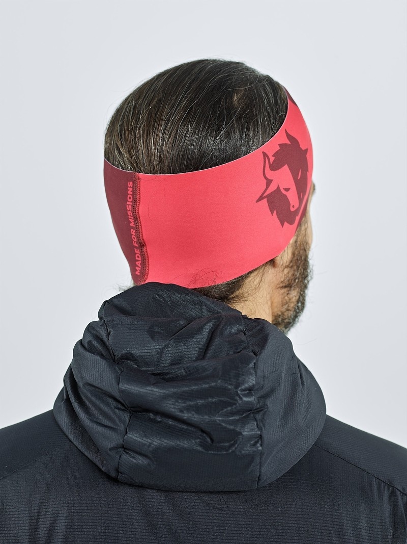 Red Men's Black Yak Logo Performance Light Headband | GV0XX305