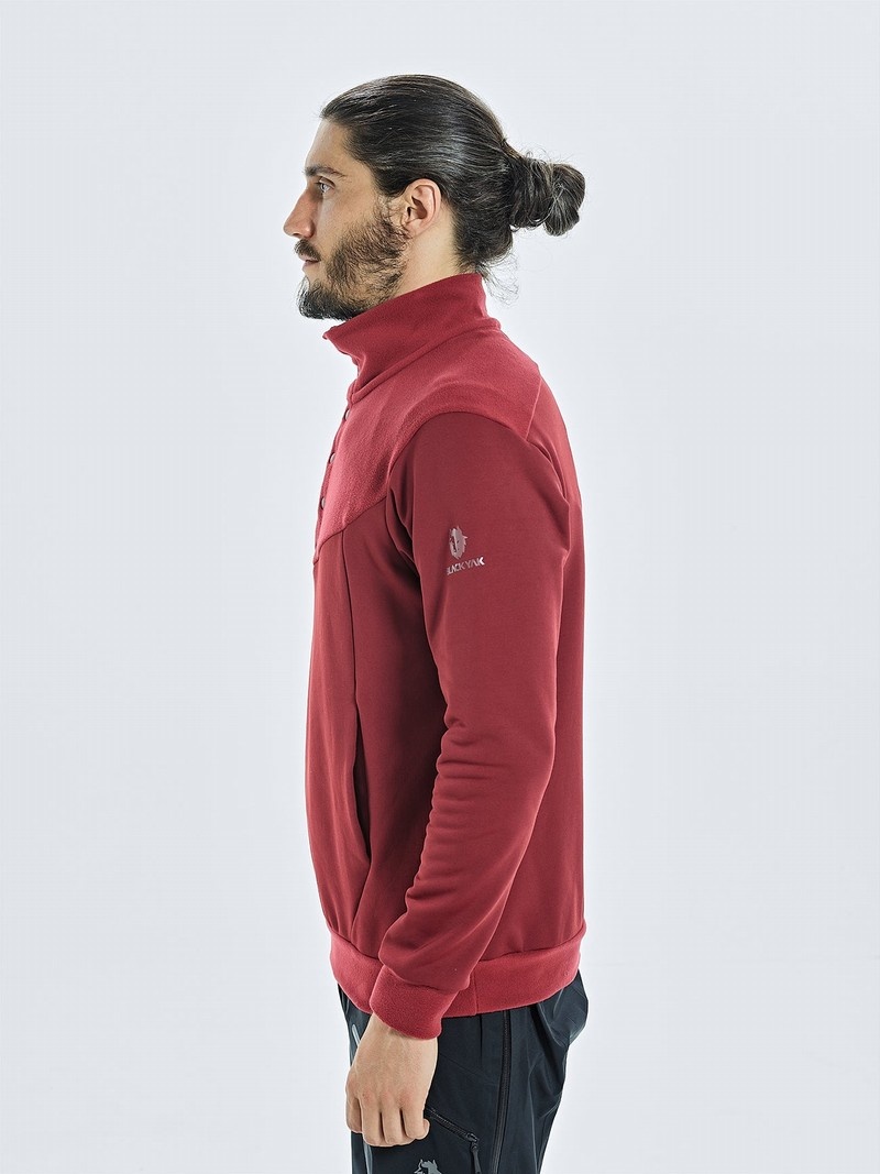 Red Men's Black Yak Yakalo Half Snap Fleece | JO2CV212