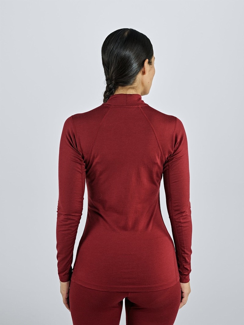 Red Women's Black Yak Gurla Merino Baselayer Long Sleeve | TT2AH404